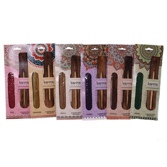 Premium Karma Incense Sticks with Wooden Holder Home Fragrance air fresh scents