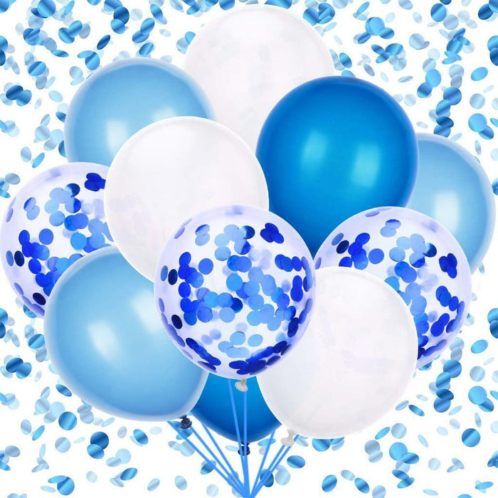 Blue Happy Birthday Decorations Set Birthday Banner Confetti Balloons 23pc Kit