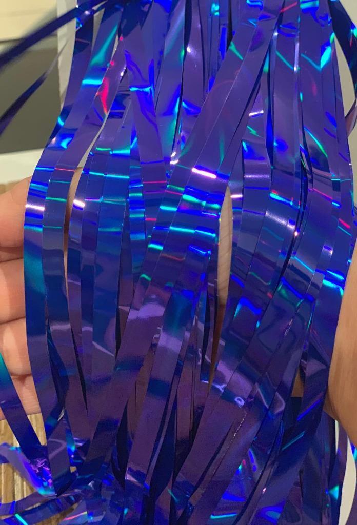 Foil Metallic Fringe Tinsel Curtain Blue Backdrop Door Party Decorations Decor