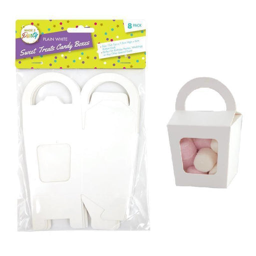 White Candy Lolly Boxes Party Sweet Treats Favour Box Small Gift Box with Window