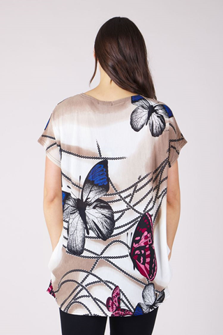 Caroline Morgan Women Casual Summer Floral Dragonfly Tiger Loose Tops Plus Size