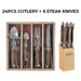 Chateau Laguiole Cutlery Set & Steak Knife Stainless Steel Dinner Wood Colour