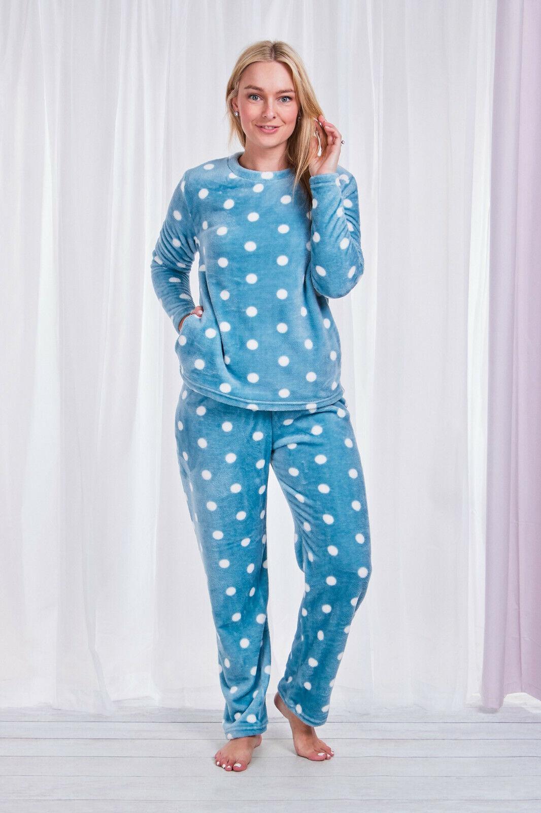 Women Pyjamas Pyjama Set Soft Plush Fleece Warm Winter Sleepwear Pajamas s8-18