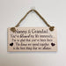 Wooden Home Sign Nanny & Grandad Country Style Wall Decor Family Signs