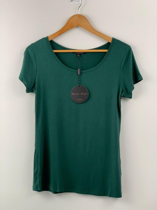 Caroline Morgan Short Sleeve Top Scoop Neck T-Shirts Basic Tee Tops Plain Colour