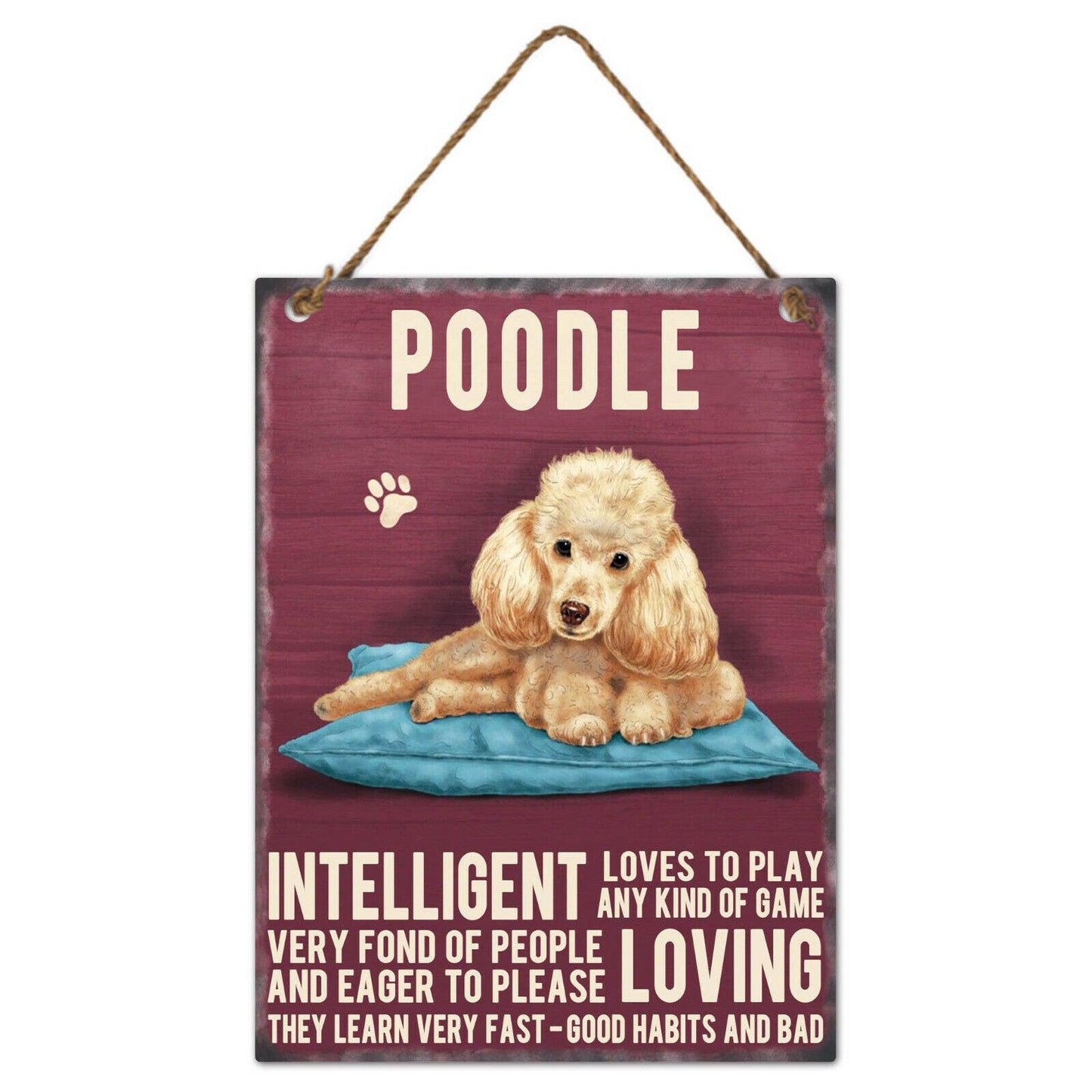 Dog Metal Sign Wall Door Hanging Dogs Sign Colourful Home Decor 27cm