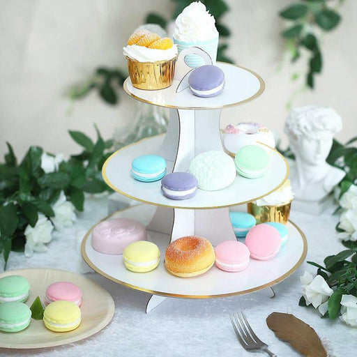 3-Tier Cupcake Stand Tower Cake Stand Holder Paper Cardboard Birthday Wedding