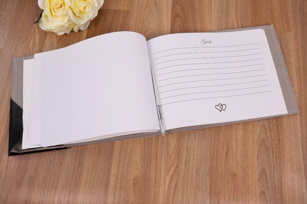 Our Engagement Guest Book & Pen Set Keepsake 36 pages Large Guestbook 31cm