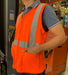 Hi Vis Reflective Safety Vest Workwear with Zipper & Pocket Day & Night Orange