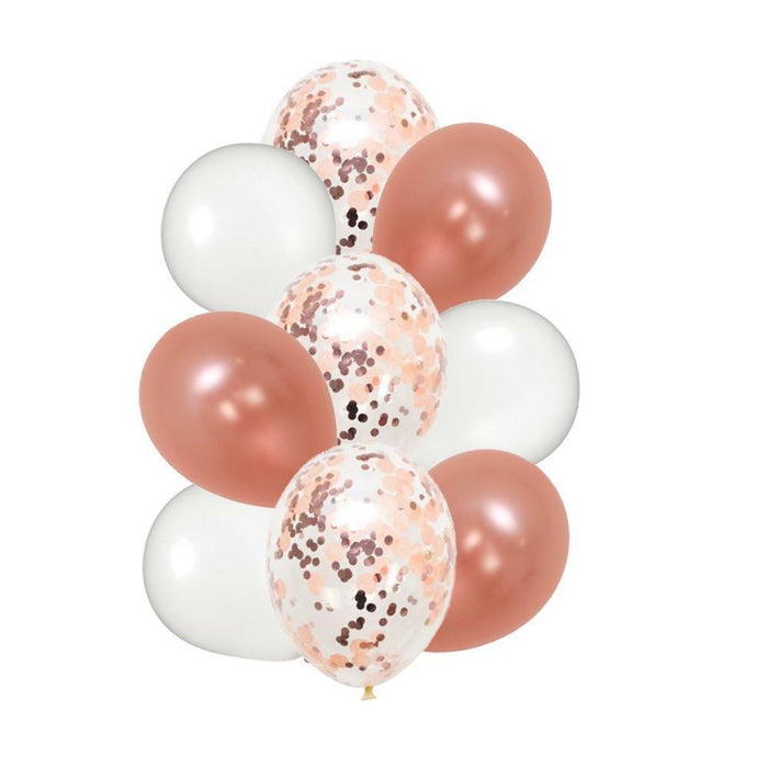 Birthday Decorations Set Rose Gold Confetti Balloons Hanging Swirls 25pcs