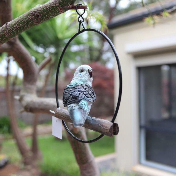 Parrot Lorikeet Bird in Ring Birds Figurine Statue Yard Garden Ornaments Decor