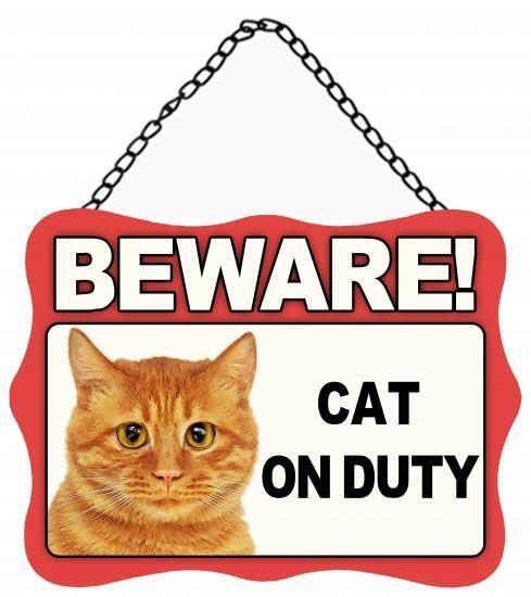 Dog Cat Metal Sign Beware of Dogs Guard Dog on Duty Warning Gate & Home Signs