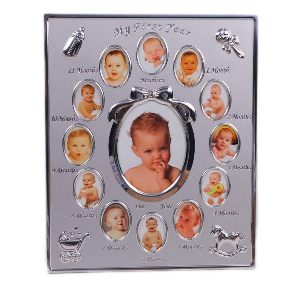 Baby's First Year Picture Photo Frame Keepsake Newborn Baby Shower Gift Boy Girl