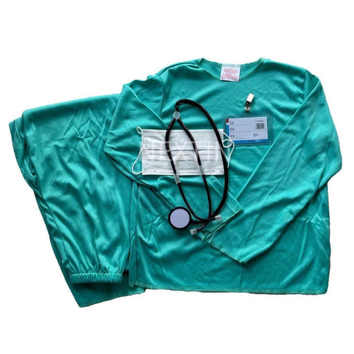 Kids Costume Set Doctor Hospital Surgeon Dr Green Cosplay Party Boys Girls