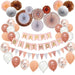 Birthday Decorations Set Rose Gold Paper Fans Garlands Confetti Balloons