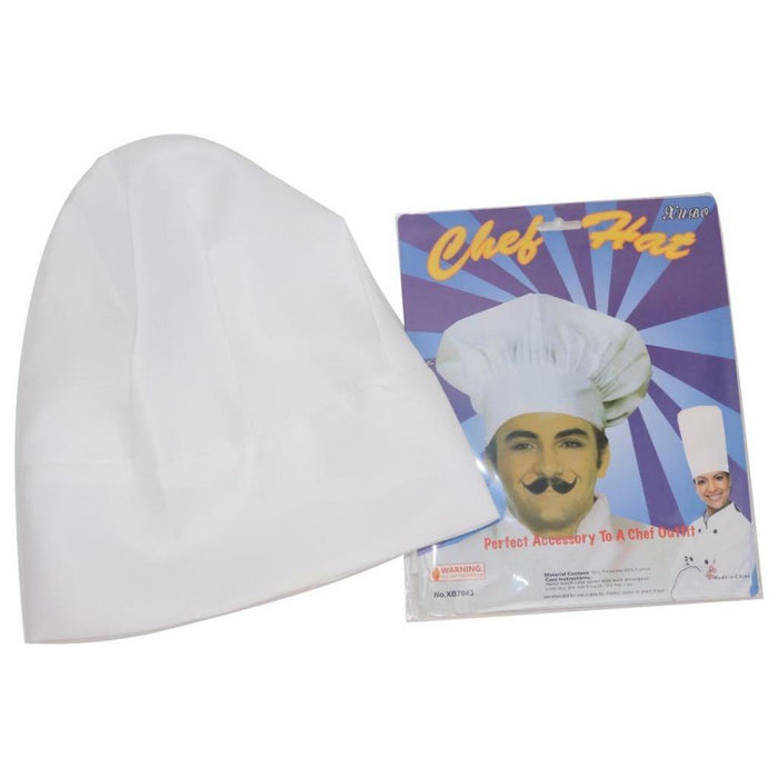 Chef Hat White Kitchen Hats Cook Baker Hotel Restaurant Adult Unisex Cotton Poly