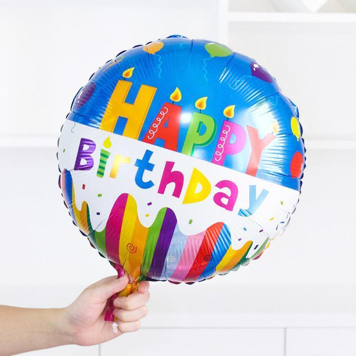 Happy Birthday Foil Balloons Birthday Decorations Big Round Foil Balloon 42cm