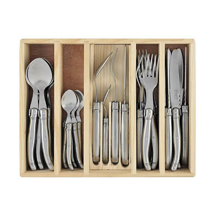 Silhouette Laguiole Cutlery Set 24 pcs Stainless Steel 430 Inox Dinner Bulk Gift