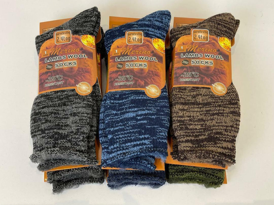 Warm Winter Socks Fur Thermal Sock Lamb Wool Merino Heated Sox Heavy Duty s10-13