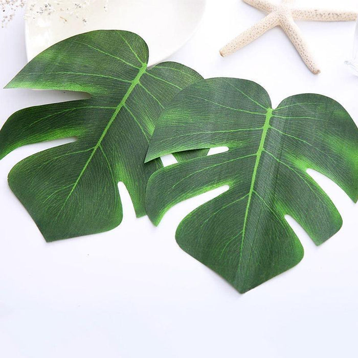 Artificial Palm Leaves Tropical Monstera Palm Leaf Jungle Hawaiian Luau Party