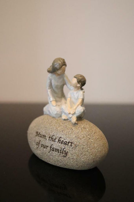 Mum Daughter Statue Mother Child Sentimental Rock Ornaments Mother's Day Gift