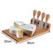 Bamboo Cheese Board & Knife Set Wooden Serving Cutting Boards & Cheese Knives