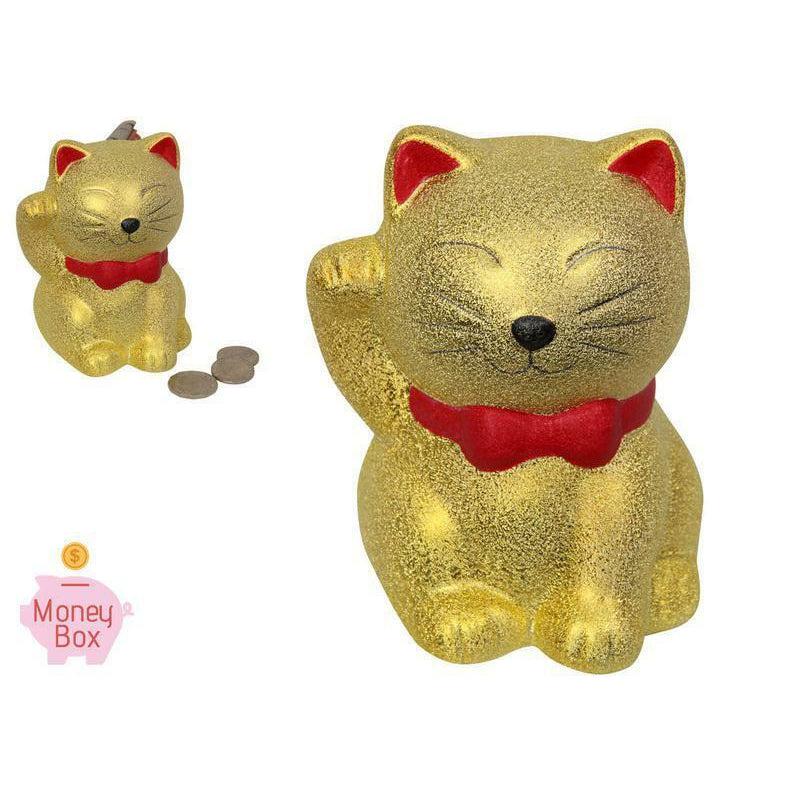Lucky Cat Money Box Piggy Bank Coin Saving Gold Fortune Feng Shui Decor Novelty