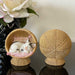 Cute Sleeping Cat Figurine in Chair Basket Home Decor Sculpture Ornament Statue