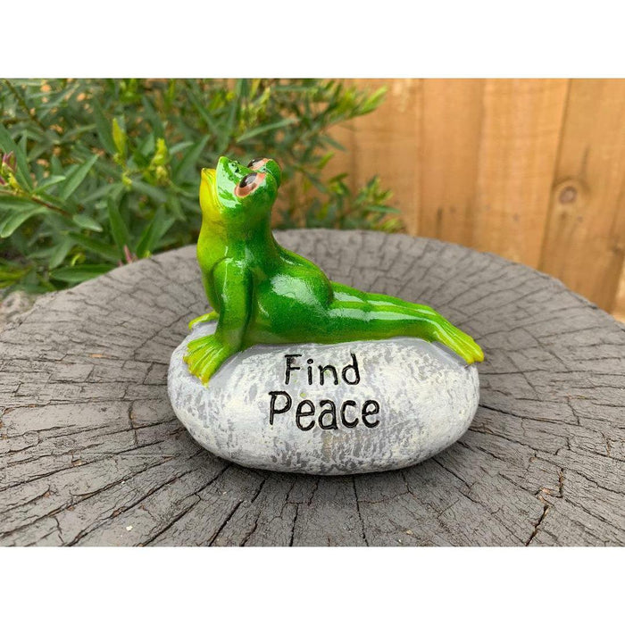 Yoga Frogs Ornaments with Word Frog Statue Figurines Funny Garden Home Sculpture