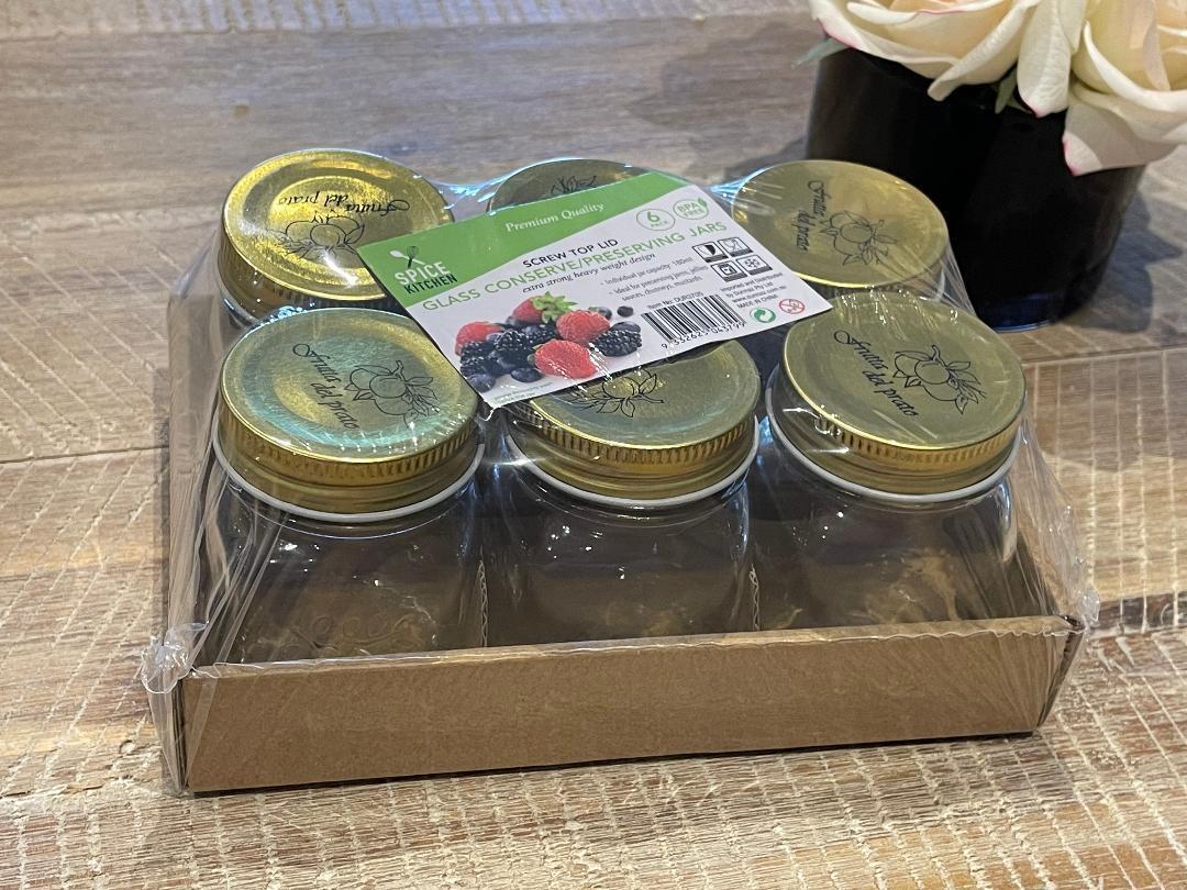 Clear Glass Jars with Gold Crew Top Lid Small Jam Baby Food Storage Jar 180ml