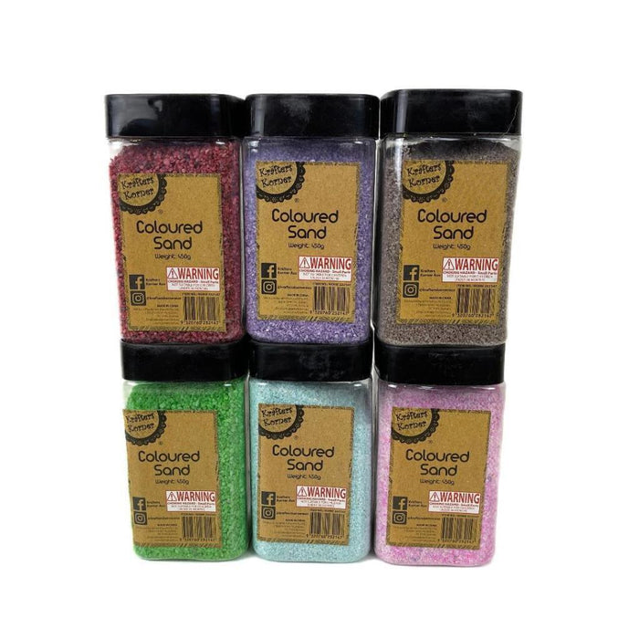 Coloured Sand Art Sand Crafts Vase Glass Sand Decoration 6 x 450g Mix colour