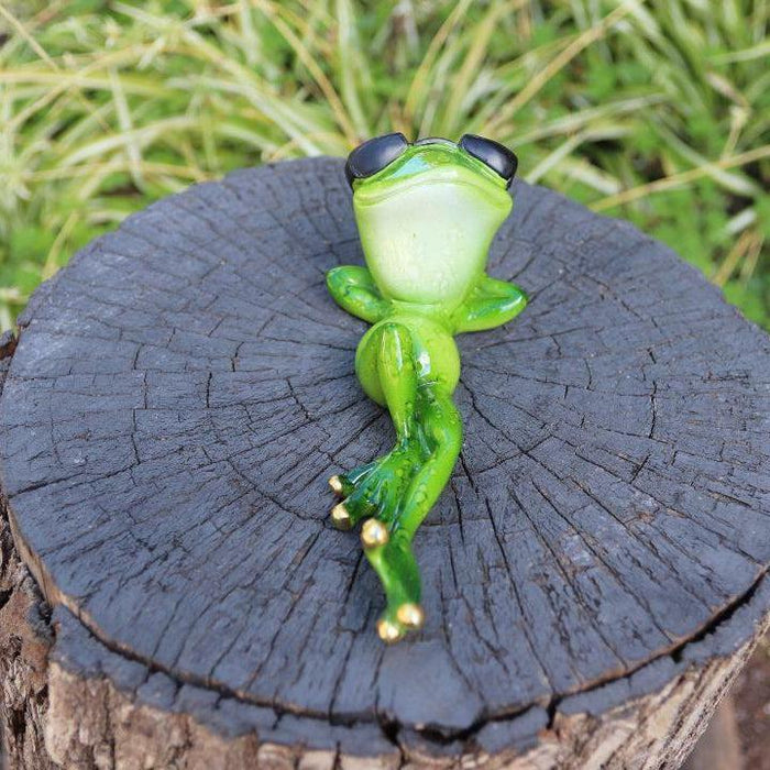 Frog Statue Ornament Celebrity Selfie Frogs Figurines Funny Garden Home 2pc Set