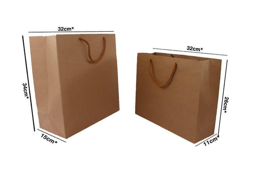 Kraft Paper Bags 50 x Bulk, Gift Shopping Carry Craft Brown Bag with Handles