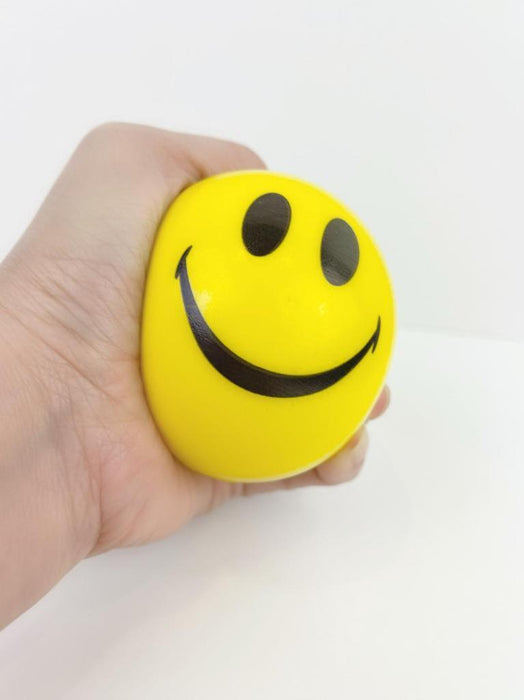 Happy Smile Face Stress Ball Squeeze Balls Hand Wrist Exercise Yellow Red 6/12pc