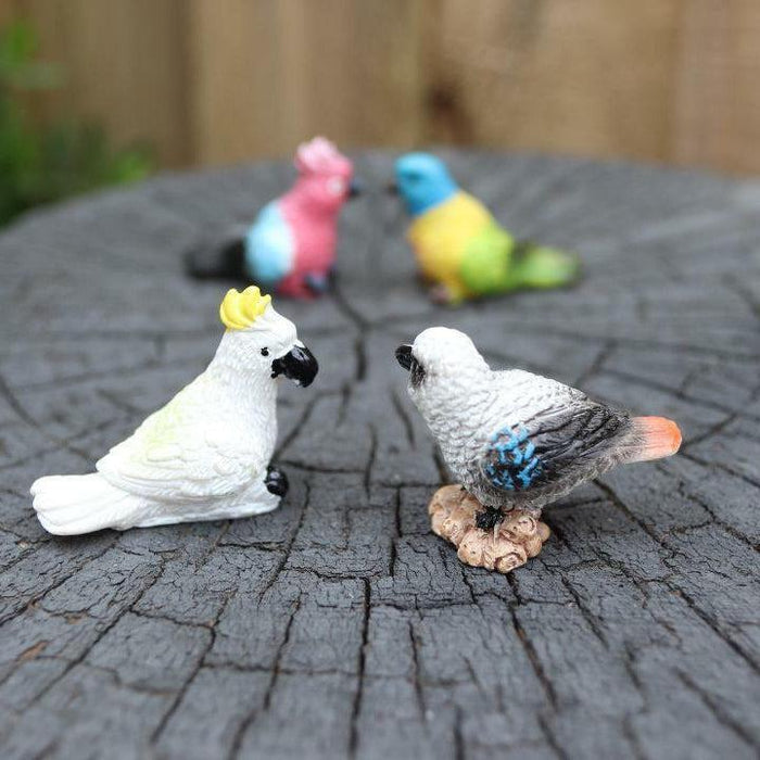 Miniature Birds Figurines Mini Australian Bird Rainbow lorikeet Fairy Garden 6pc