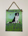 Border Collie Dog Sign Metal Wall Hanging Dogs Sign Colourful Home Decor 27cm