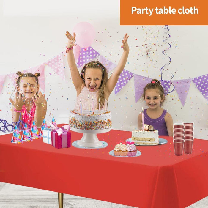 Plastic Table Cloth for Parties Disposable Tablecloths Red Rectangle 137x274cm