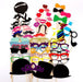 Photo Booth Props Set for Wedding Birthday Party Mustache Hats Glasses Lips 60pc