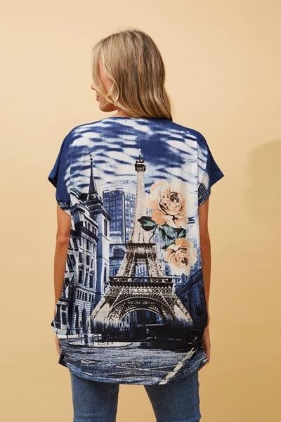 Caroline Morgan Women Casual Summer Top Floral Print Loose Tops Plus Size