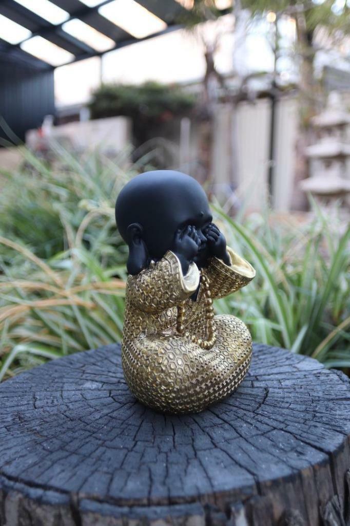 Buddha Statues Wise Monks No Evil See Speak Hear Ornament Figurines Set of 3