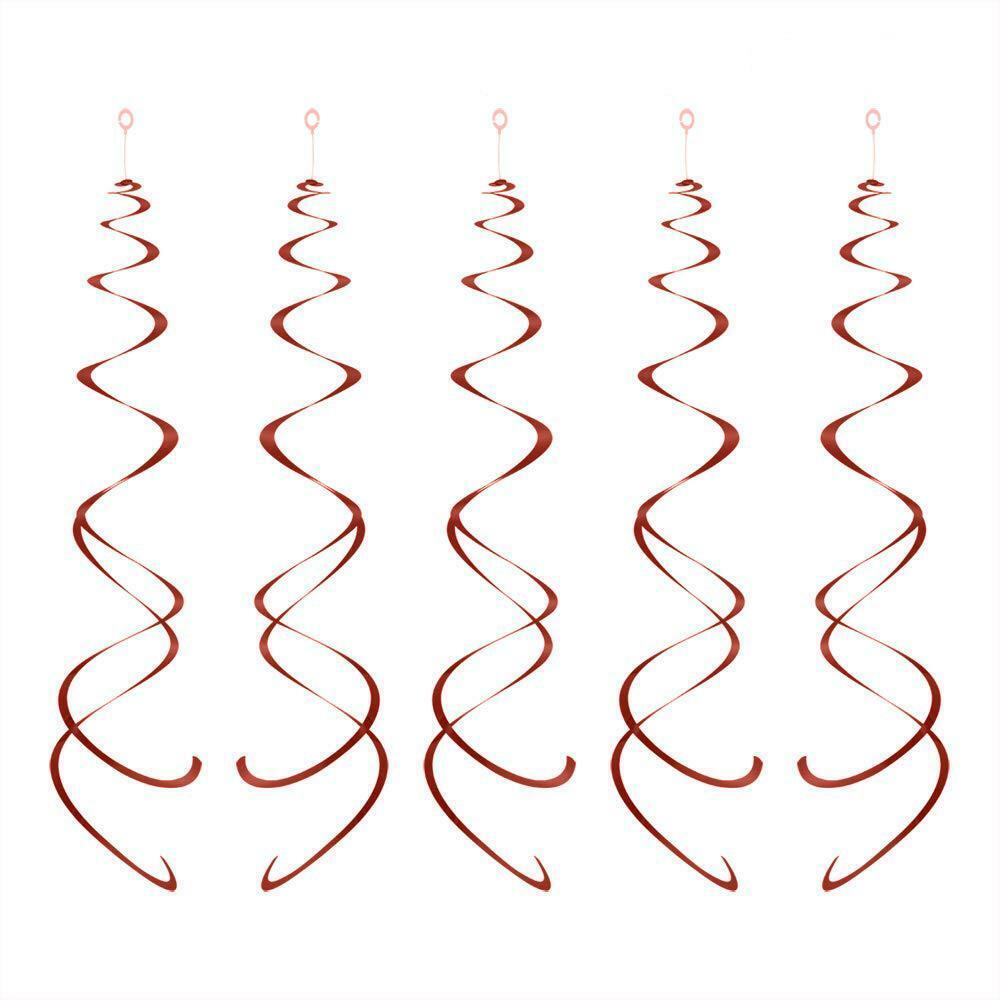 Birthday Decorations Set Rose Gold Confetti Balloons Hanging Swirls 25pcs