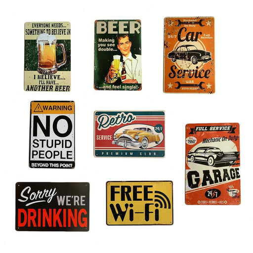 Country Vintage Retro Metal Tin Home Signs Wall Decor Bar Pub Humour Funny Sign