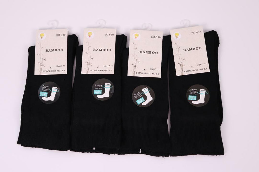 Bamboo Socks Wide Loose Top Diabetic Sock Men s7-14 Black Navy White Grey