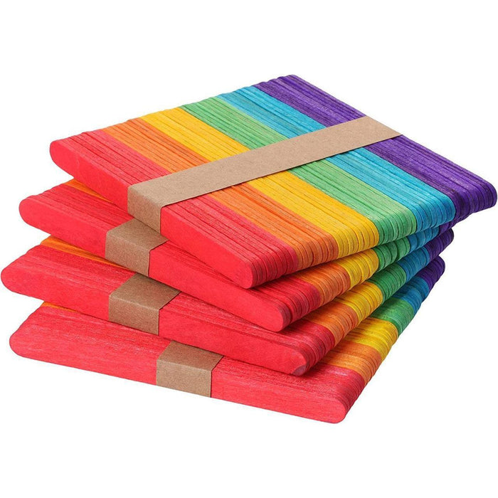 Coloured Wooden Craft Sticks Colourful Ice Cream Stick Paddle Pop 11cm Bulk