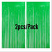 Party Backdrop Foil Curtain Fringe Tinsel Curtains Macaron Plastic Durable 2pcs