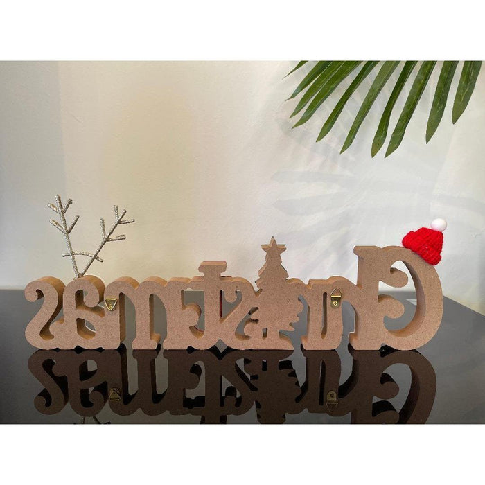 Christmas Table Sign Plaque Wood Xmas Hanging Home Sign Farmhouse Decor 40cm