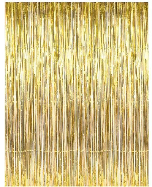 Foil Gold Metallic Fringe Tinsel Curtain Photo Backdrop Door Party Decorations