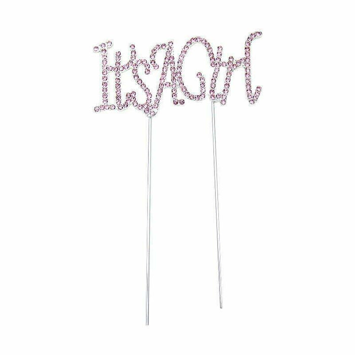 It's a Boy or Girl Baby Shower Cake Topper Party Decorations Rhinestones Glitter