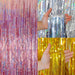 Foil Curtain Sparkle Rose Gold Silver Metallic Fringe Backdrop Party Decorations