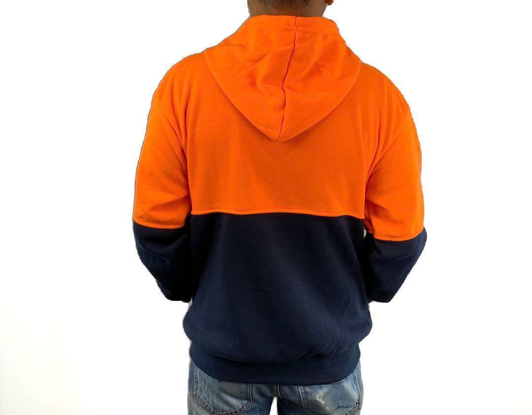 Hi Vis Safety Workwear Jacket Winter Work Hoodie Jumper Fleece Yellow Orange